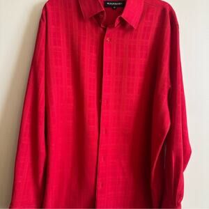 🔥 Bassiri Limited Collection Red Textured Dress Shirt – Size M